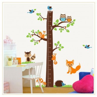 Tree and Animals Growth Chart Wall Sticker